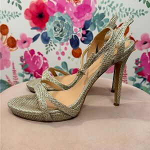 Badgley Mischka Glittering Gold Heels